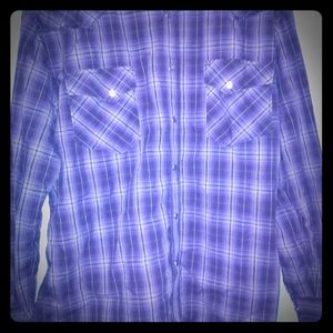 long sleeve western button up shirt. designed in t